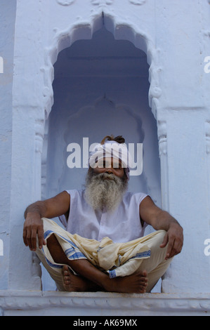 Ein Gorakhnathi Yogi aus Mahayogi Machhendra Nath Tempel in Pushkar, Rajasthan. Indien. Stockfoto