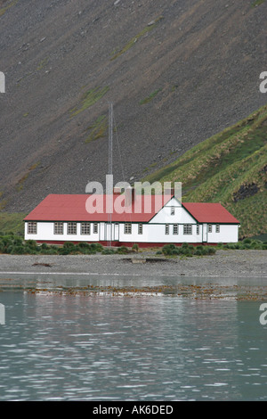 British Antarctic Survey Forschungsstation am Grytviken, Südgeorgien, im Südatlantik, sub-Antarktis Stockfoto