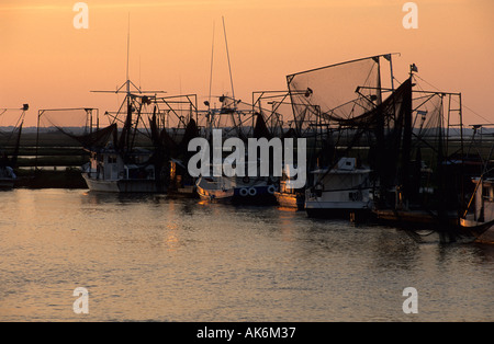 Angelboote/Fischerboote in den Hafen von Cocodrie im Delta Mississippi Flusses Stockfoto