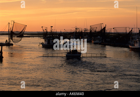 Angelboote/Fischerboote in den Hafen von Cocodrie im Delta Mississippi Flusses Stockfoto