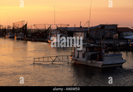 Angelboote/Fischerboote in den Hafen von Cocodrie im Delta Mississippi Flusses Stockfoto