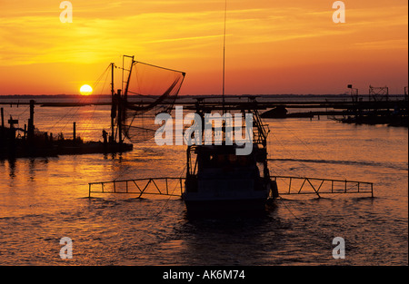 Angelboote/Fischerboote in den Hafen von Cocodrie im Delta Mississippi Flusses Stockfoto