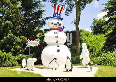 Riesiger Schneemann bei Bronner s Christmas Wonderland Frankenmuth Michigan MI Stockfoto