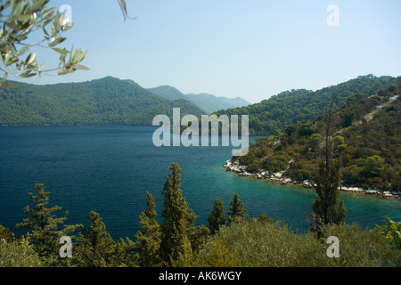 St Mary s Insel am salzigen See Veliko Jezero oder große See auf der Insel Mljet Kroatien Stockfoto