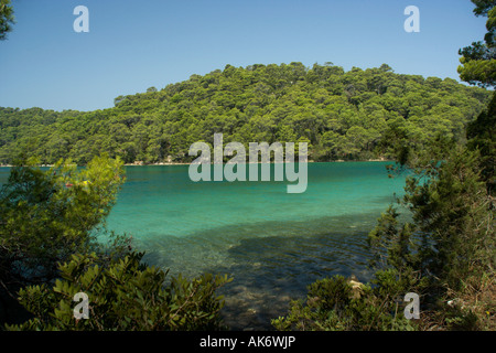 Salzige See Veliko Jezero oder großen See auf der Insel Mljet Kroatien Stockfoto