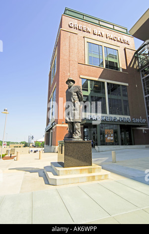 Engagement-Statue Vince Lombardi außerhalb des Stadions Greenbay Packers Wisconsin-WI Stockfoto