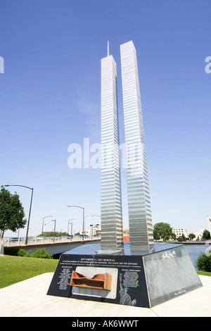 Memorial statue für diejenigen, die in New York am 9. 11. 2001 in Green Bay Wisconsin wi umgekommen Stockfoto