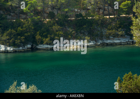 Salzige See Veliko Jezero oder großen See auf der Insel Mljet Kroatien Stockfoto