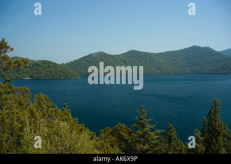 St Mary s Insel am salzigen See Veliko Jezero oder große See auf der Insel Mljet Kroatien Stockfoto