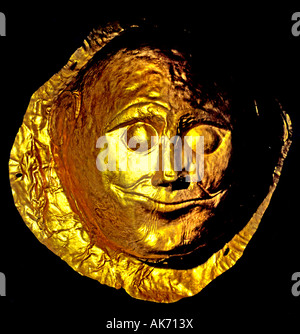 Goldene Totenmaske Mykene Griechenland Griechisch Schliemann (16. Jahrhundert. V. CHR.) Stockfoto