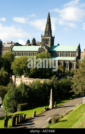 Glasgow Cathedral von der Necropolis aus gesehen,Glasgow Scotland Europe Stockfoto