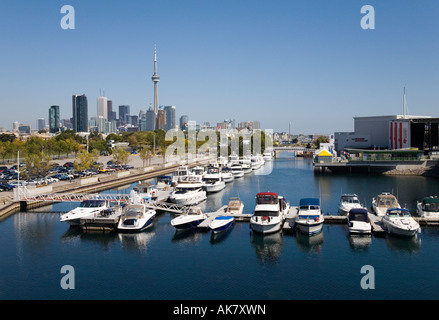 Ontario Platz Marina und Yacht Club und Toronto Ontario Kanada Nordamerika Skyline Blick Stockfoto