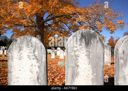 Chester Dorffriedhof in den Herbstmonaten befindet sich in Chester New Hampshire USA Stockfoto