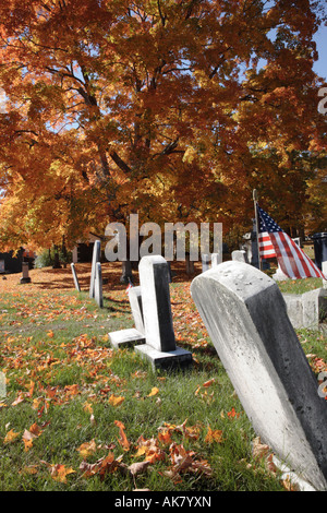 Chester Dorffriedhof in den Herbstmonaten befindet sich in Chester New Hampshire USA Stockfoto