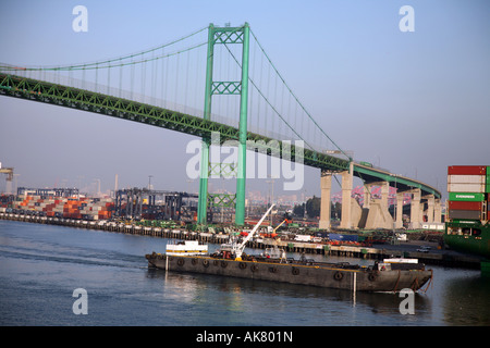 San Pedro California dockt Barkasse Schiff Stockfoto