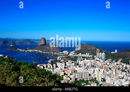 Luftbild von Botafogo und den Zuckerhut in Rio De Janeiro Brasilien Stockfoto
