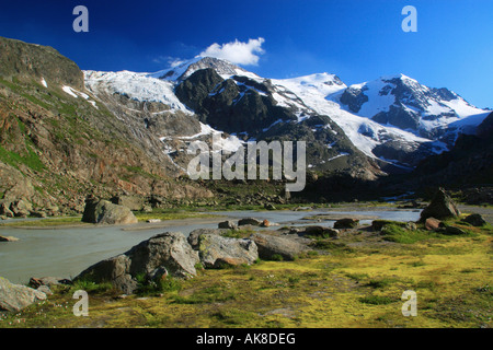 Gwaechtenhorn, 3420 m, Steingletscher am Sustenpass, Schweiz, Berner Oberland Stockfoto