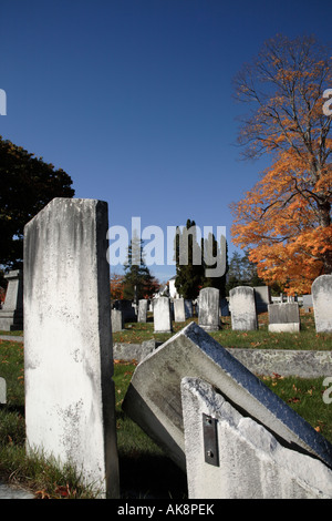 Chester Dorffriedhof in den Herbstmonaten befindet sich in Chester New Hampshire USA Stockfoto
