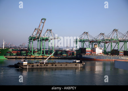 San Pedro California dockt Barkasse Schiff Stockfoto