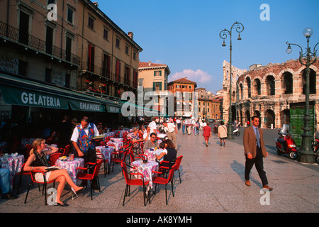 Piazza Bra / Verona Stockfoto