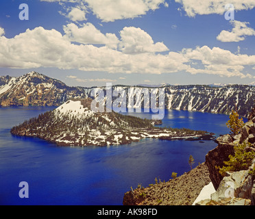 Crater Lake Nationalpark in Oregon mit Wizard island Stockfoto