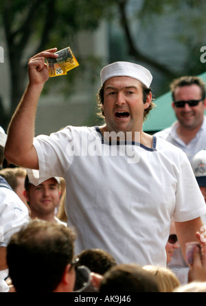 Zwei spielen auf ANZAC Tag in The Rocks-Sydney Stockfoto