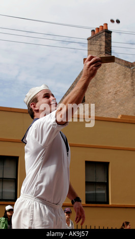 Zwei oben auf ANZAC Tag in The Rocks-Sydney Stockfoto