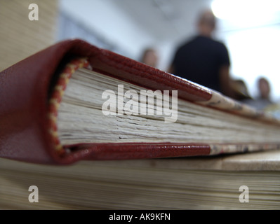 Detail von ein paar handgemachte Bücher Stockfoto