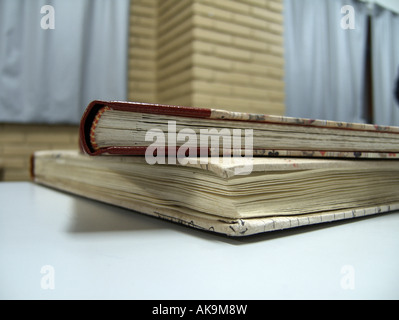 Detail von ein paar handgemachte Bücher Stockfoto