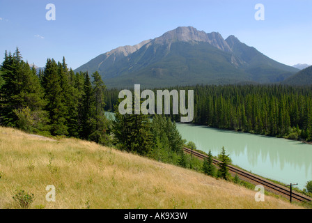 Bow River Banff Alberta Kanada kanadischen Rockies kanadischen felsigen Berge Banff Nationalpark Stockfoto