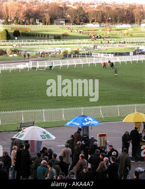 Gesamtansicht der Pferderennbahn Sandown Park Stockfoto