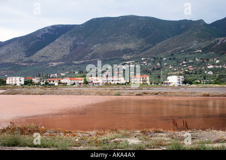 Die Salzseen von Alykes, Zakynthos, Griechenland. Stockfoto
