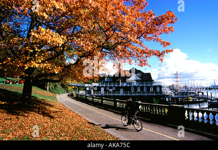 Radfahren im Stanley Park. Vancouver. Britisch-Kolumbien. Kanada Stockfoto