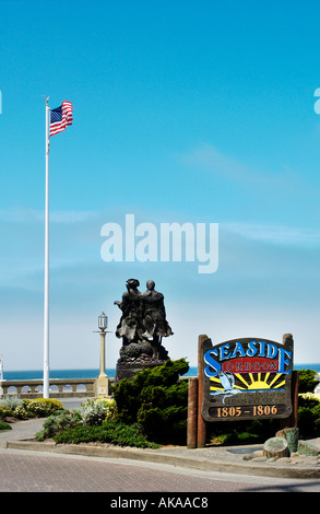 Das Ende des Lewis und Clark Trail im Seaside-Oregon-USA Stockfoto