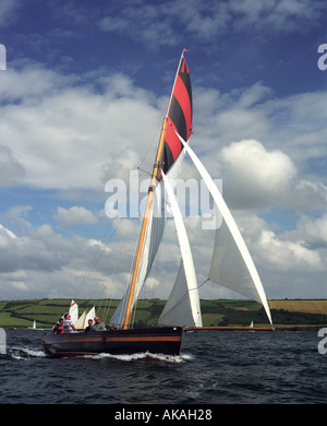 Kleinen Workboat racing Falmouth Cornwall Stockfoto