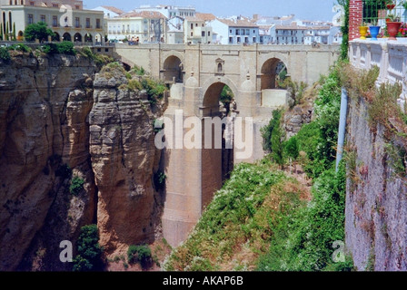 Puente Nuevo, Ronda Spain Brücke über dem Fluss Guadalquivir Stockfoto