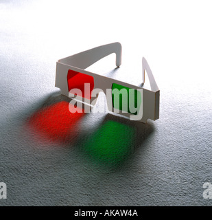 Kino Film 3D-Brille auf strukturierten Hintergrund Stockfoto