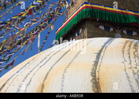 Nepal, Kathmandu, Bodhnath buddhistische Stupa, Lhosar Tibetisch und Sherpa New Year festival Stockfoto