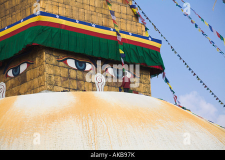 Nepal, Kathmandu, Bodhnath buddhistische Stupa, Lhosar Tibetisch und Sherpa New Year festival Stockfoto