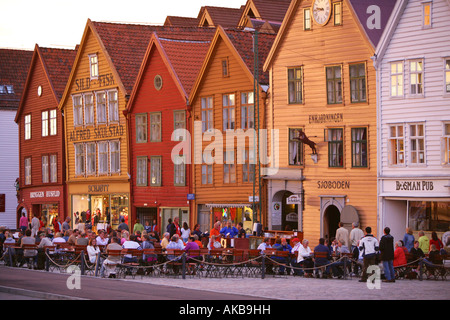 Norwegen, Bergen, Bryggen, Stockfoto