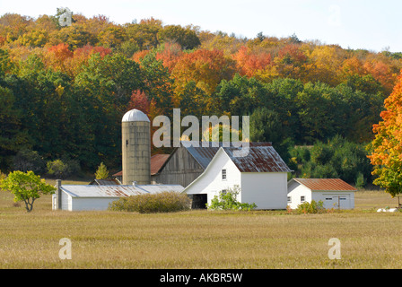 Michigan-Bauernhof-Szene auf der Leelanau Halbinsel in der Nähe von Traverse City, Michigan Stockfoto