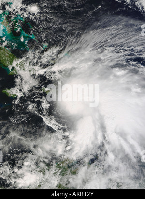 Tropensturm Noel über Haiti und der Dominikanischen Republik. 28. Oktober 2007 bei 15:30 UTC. Stockfoto