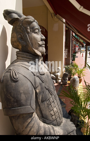 Chinesische Stein Statue Chinatown Singapur Stockfoto