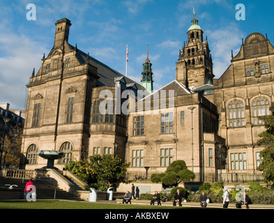 Das Rathaus und den Frieden Gärten im Stadtzentrum von Sheffield UK Stockfoto