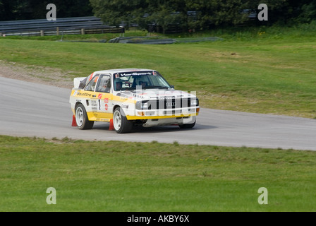 Audi Quattro Short Wheel Base Gruppe B Rallye-Auto am Oulton Park Rennstrecke in Cheshire Vereinigtes Königreich Stockfoto