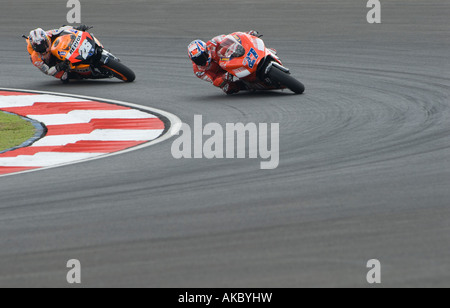 Australier Casey Stoner Ducati Marlboro 2007 Polini Malaysian Motorrad-Grand-Prix Strecke in Sepang Malaysia Stockfoto