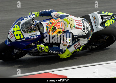 Italienischen Valentino Rossi Fiat Yamaha Team 2007 Polini Malaysian Motorrad-Grand-Prix Strecke in Sepang Malaysia Stockfoto