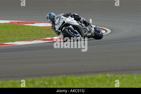 Japanische Shinya Nakano Konica Minolta 2007 Polini Malaysian Motorrad-Grand-Prix Strecke in Sepang Malaysia Stockfoto