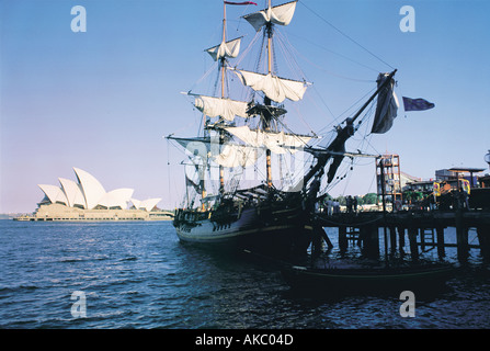 Großsegler im Hafen von Sydney Stockfoto