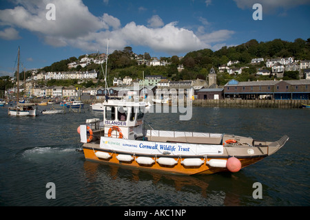 Cornwall Wildlife Trust Boot was die Fähre von Looe nach Looe Insel cornwall Stockfoto